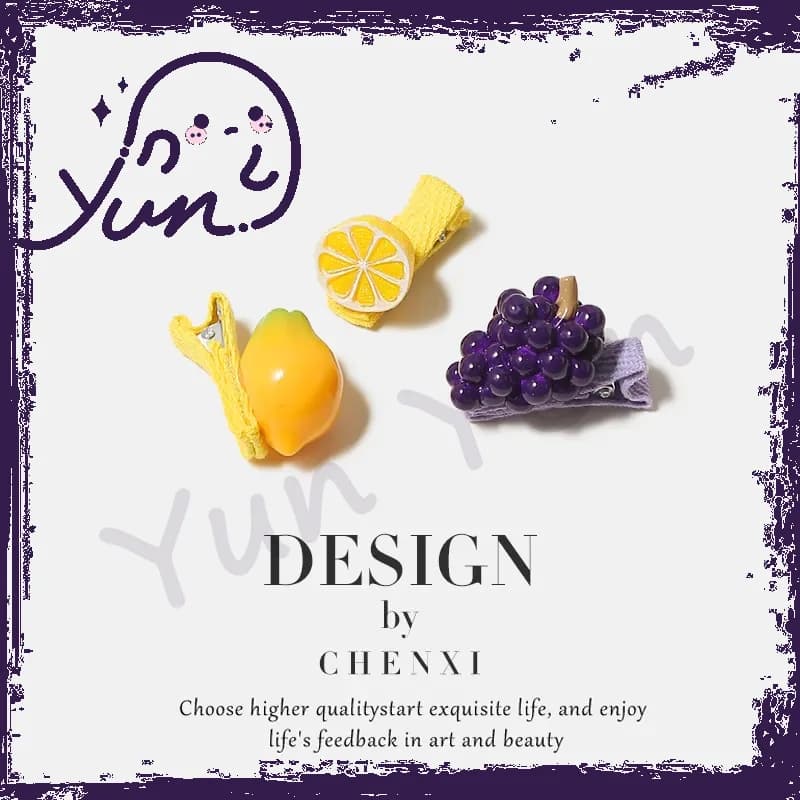 Cartoon Mini Realistic Adorable Hair Accessories Fruit Small Hair Clips Sweet Stray Hair Clip Hair Accessories Clips Side Clips