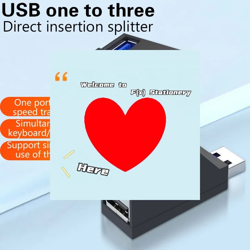 Adattatore HUB USB 3.0, Mini Splitter Box a 3 Porte per Trasferimento Dati, Docking Station USB per PC e Laptop - F(x)