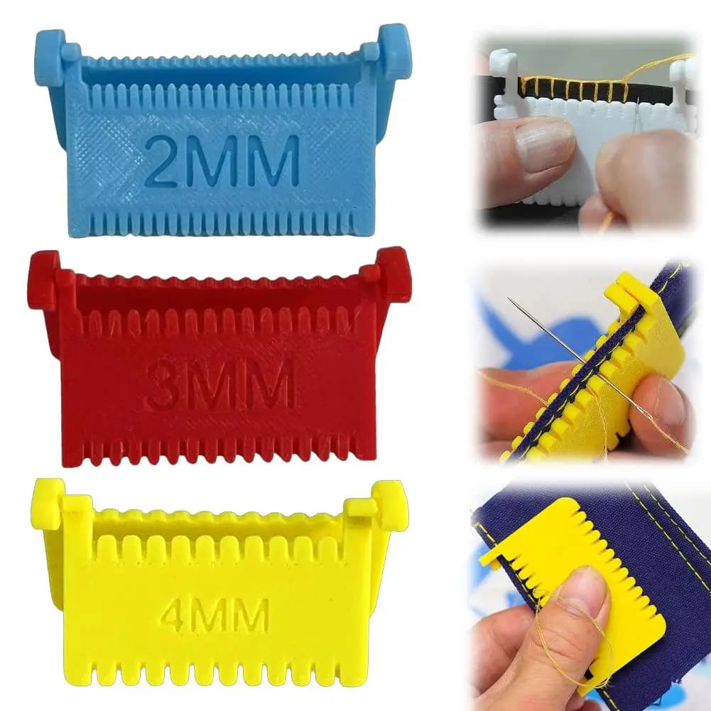 Kit di Guide per Cuciture da 2/3/4mm per Spaziatura Costante dei Punti, Strumento di Precisione per Tessuti, Ricamo e Lavorazione del Cuoio