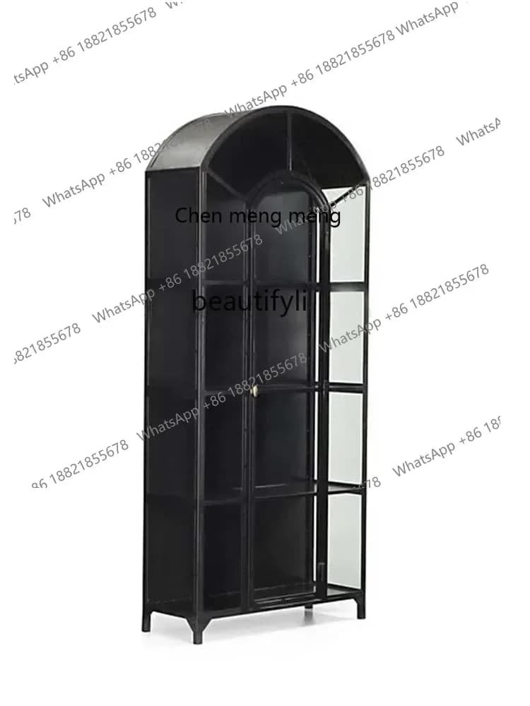 178 Armadietto per vino in vetro massello in legno massello in stile americano, credenza, vetrina per riporre oggetti completa, libreria da parete di lusso leggera