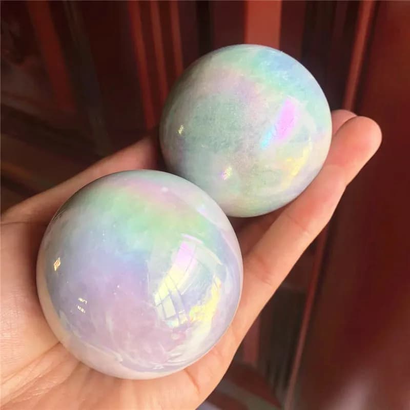 Decorazioni per la casa sfere di pietre preziose lucidate naturali angelo Aura sfera di cristallo celeste per Feng Shui