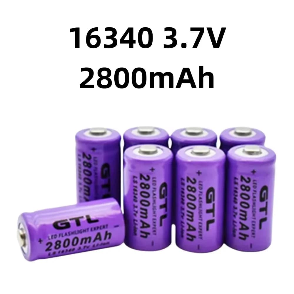Batteria CR123A ricaricabile agli ioni di litio da 3,7 V 2800 mAh 16340 per torcia a LED Caricatore da muro da viaggio 16340 Batteria CR123A