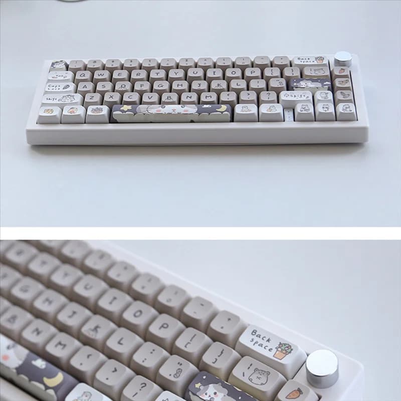 132 keys Cute Mouse Tema Copritasti Profile XDA Copritasti English For 61/64/68/84/87/96/98/104 Mechanical keyboard covers
