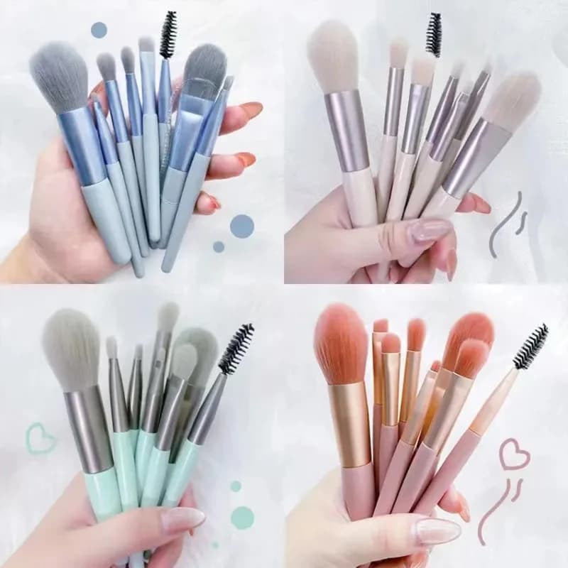 8 Piece Portable Makeup Brush Set Soft Make-up Brush Fard Powder Soft Makeup Brush Umbrella Brush for Background Beauty Tools
