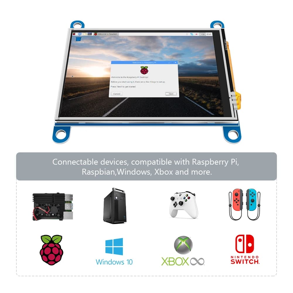 3.5 inch raspberry LCD monitor pi 4 3 3B module display 480 * 320 pixels with mini pc resistance touch screen display