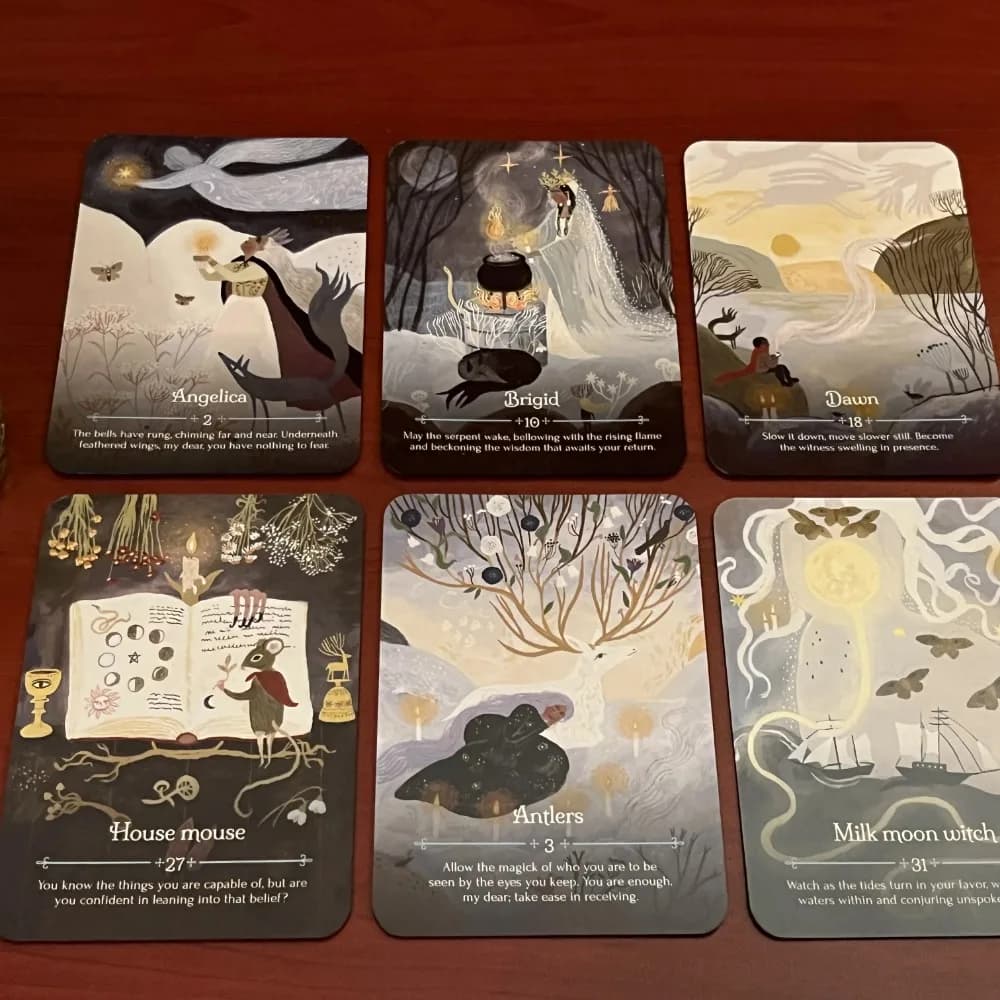 Stagioni della strega Imbolc Oracle 10.4*7.3cm evoca lo spirito di Imbolc 44 carte seme di guida spirituale