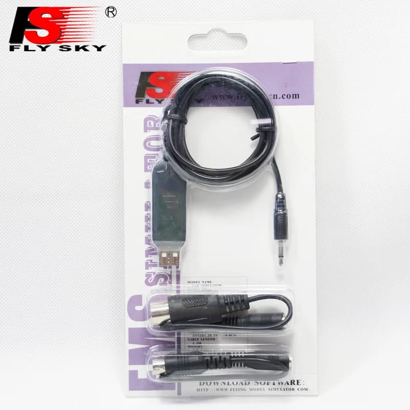 Set di cavi simulatore di volo USB FLYSKY FS-SM100 SM100 RC originale per trasmettitore drone FS-I6 I10 I6X FS-T6 FS-CT6B TH9X RC