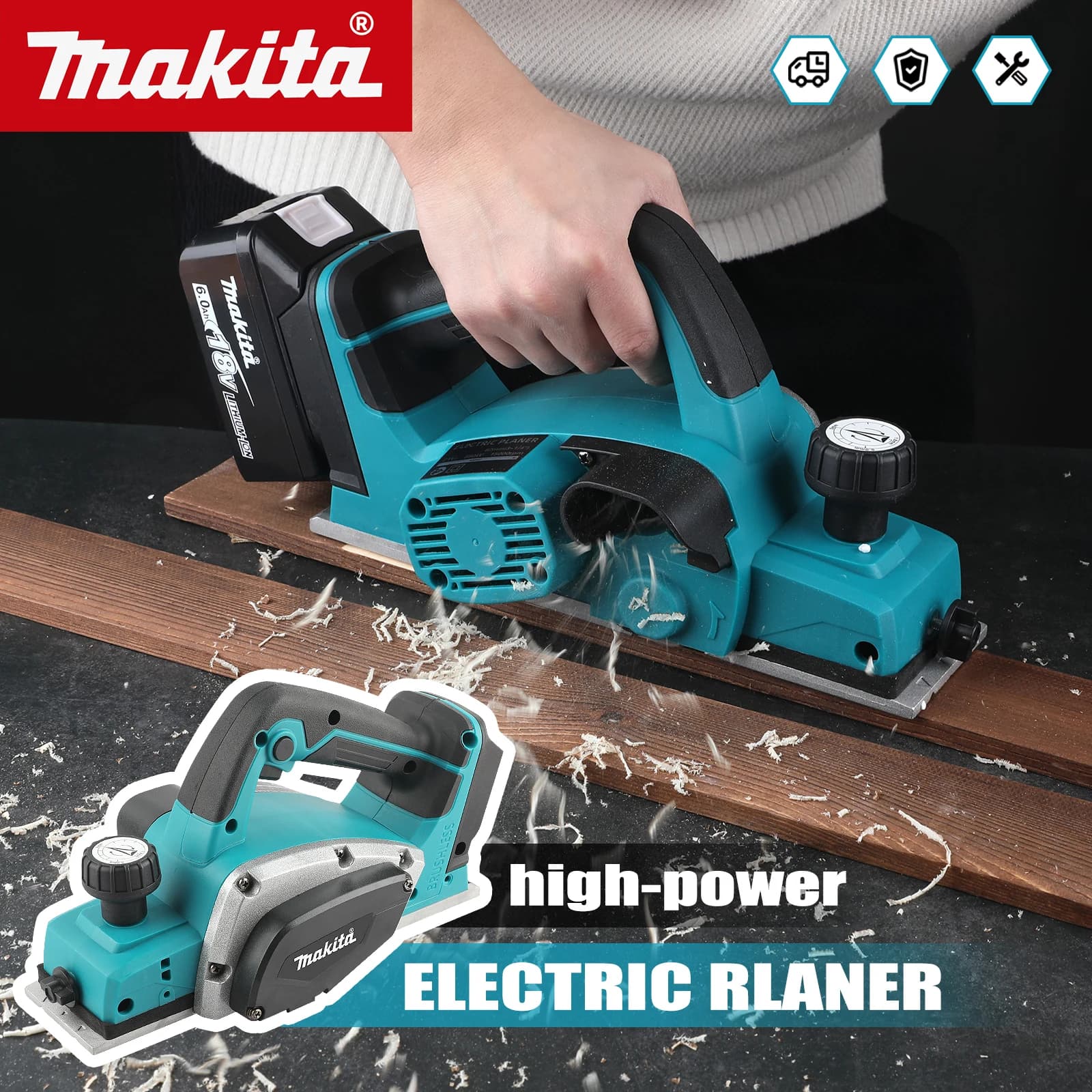 Makita DKP180 Portable Cordless Woodworking Electric Planer 15000RPM Planer trimmer Wood Milling Engraving Slotting Power Tool