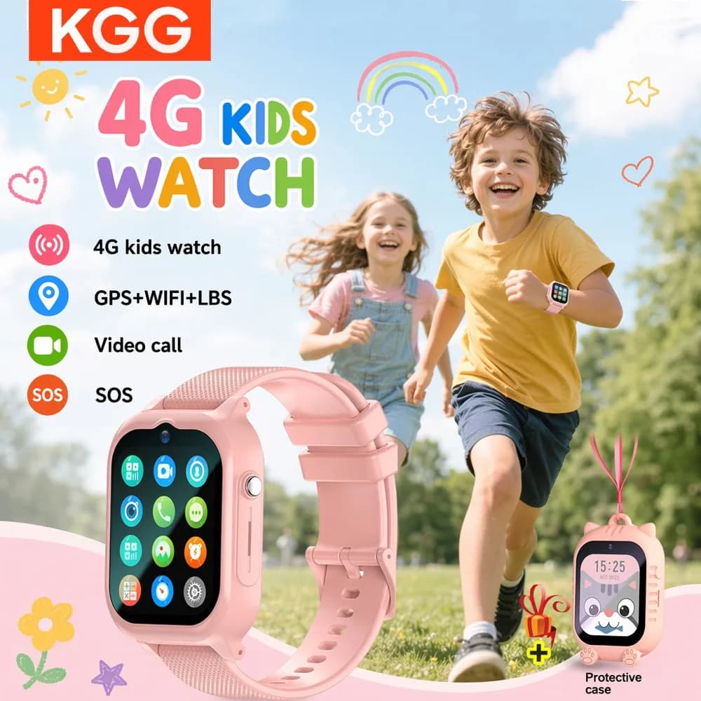 Kids 4G Smart Watch Phone GPS LBS WiFi Positioning HD Video Voice Call SOS Remote Monitoring Waterproof Children Watch Gift