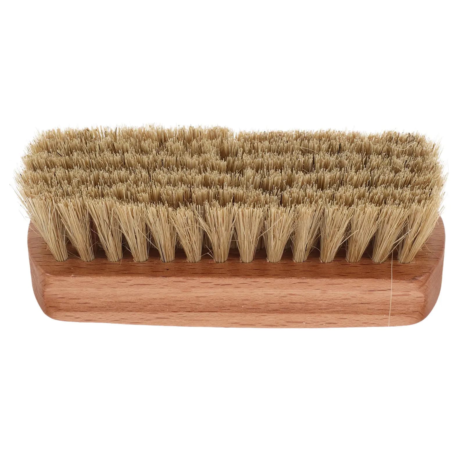 Spazzola lucidante a setole resistenti per stivali, scarpe e accessori in vinile, ideale dopo l'applicazione del lucido, con impugnatura in legno duro facile da impugnare