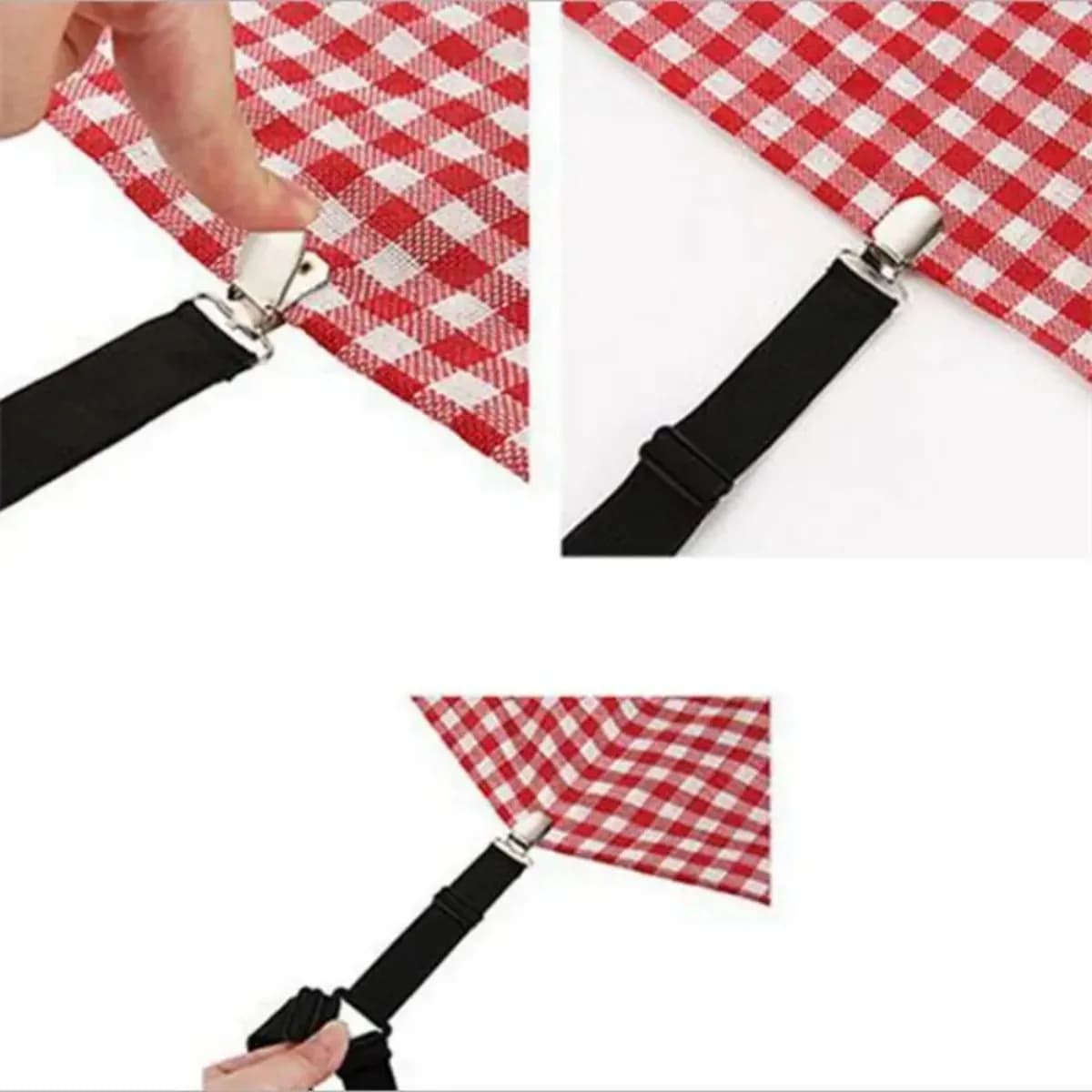 4-8pc Bed Sheet Fasteners Elastic Grips Adjustable Fitted Sheet Holder Clips Uses For Anti-Slip Mattress Corner Clamps Deep Beds