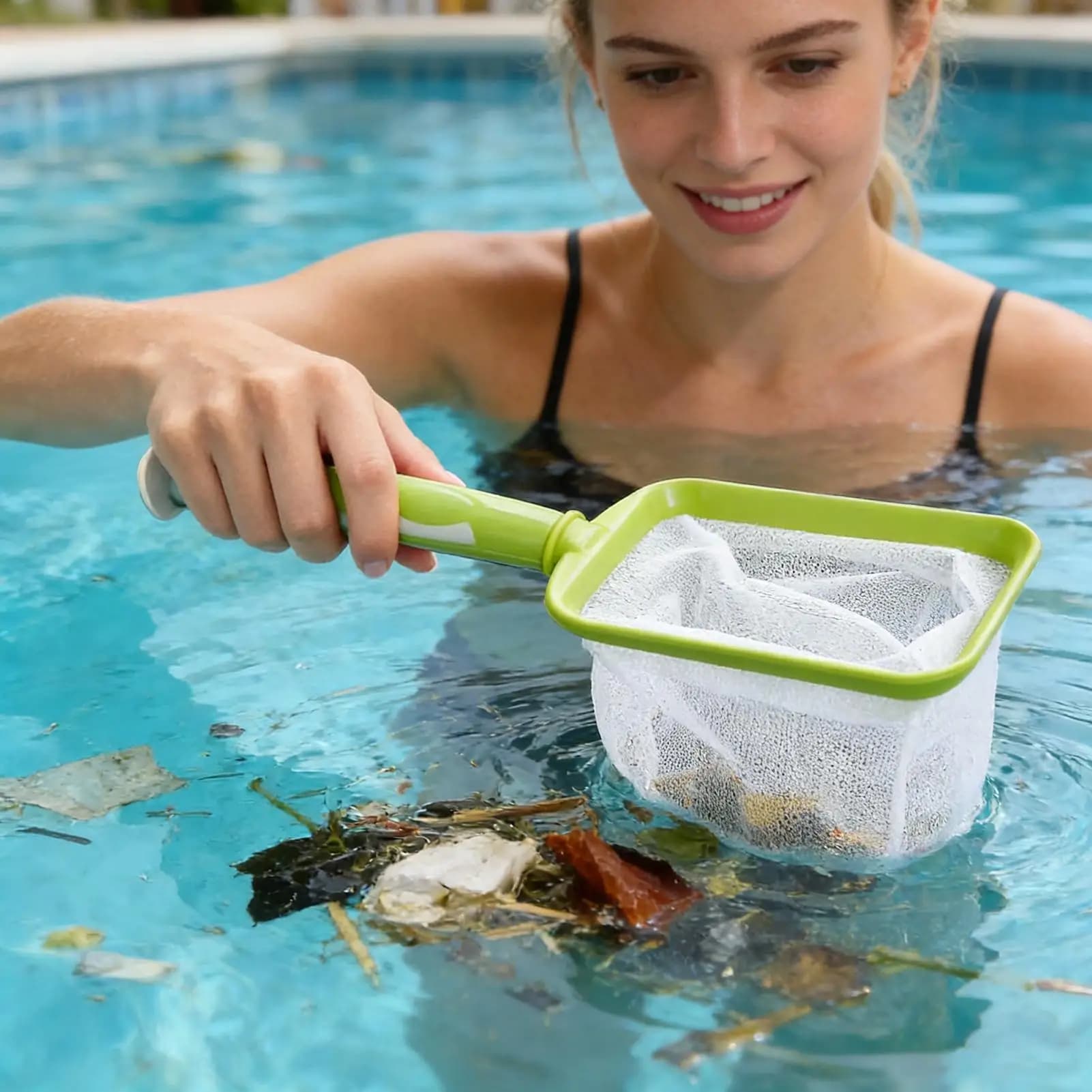 Portable Pool Cleaning Net detachable Handle & Durable cleaning floating debris Mesh for Algae/Pond Cleaning