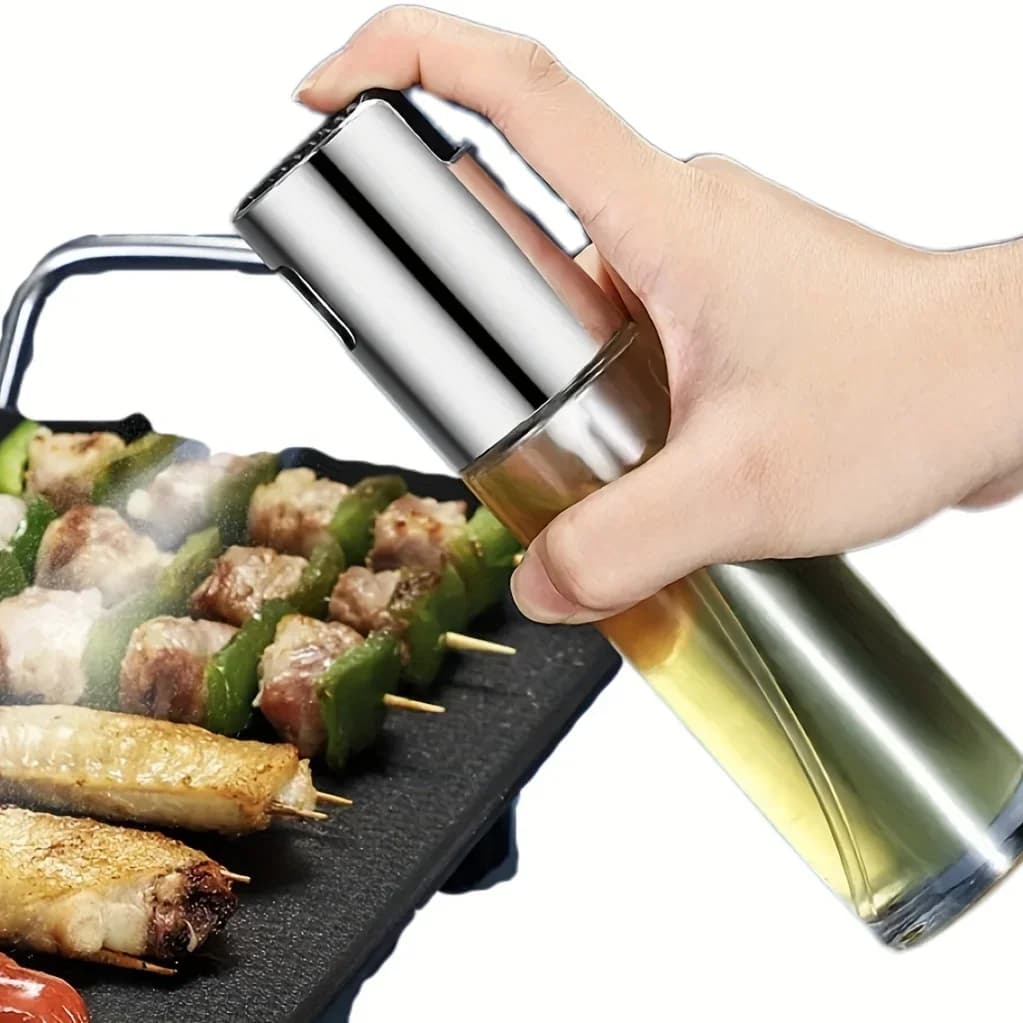 Flacone spray in vetro da 1 pezzo, vaso spray per atomizzazione a pressione, flacone per il controllo dell'olio spray a pressione, elettrodomestici da cucina