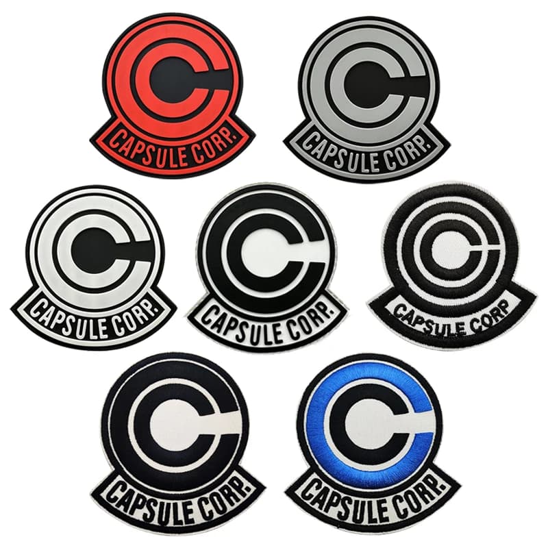 CAPSULE CORP Toppe ricamate in gomma luminosa in PVC Tattiche divertenti creative Distintivo Gancio Bracciale Stick sulla giacca Zaino