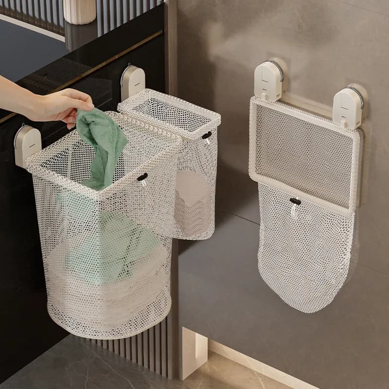 Folding Wall Without Drilling Basket with Suction Cup, Waterproof Storage Basket for Bathroom, Home Organizer and Hotel