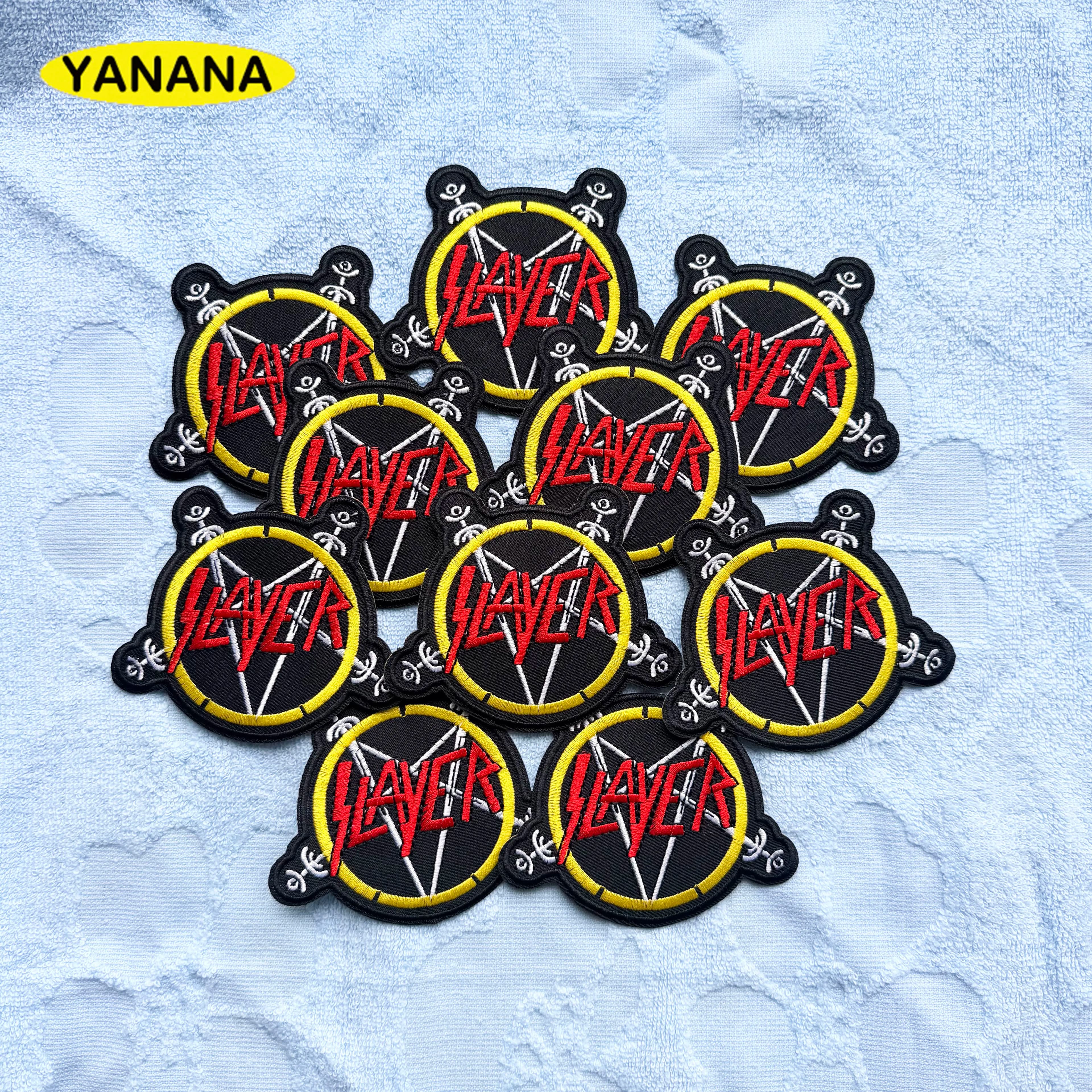 10 PCS Music Band Patch Embroidered Letter Rock Iron On Patches for Clothing T-shirt Jeans DIY Badges Sewing Applique