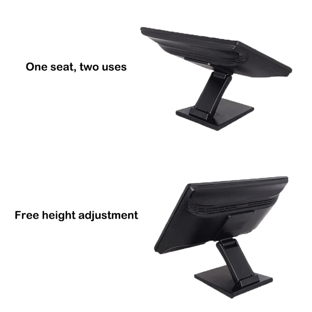 Supporto per monitor da tavolo da 14-24 pollici con foro Supporto per schermo TV pieghevole Supporto per schermo per casa, ufficio, scuola, bianco