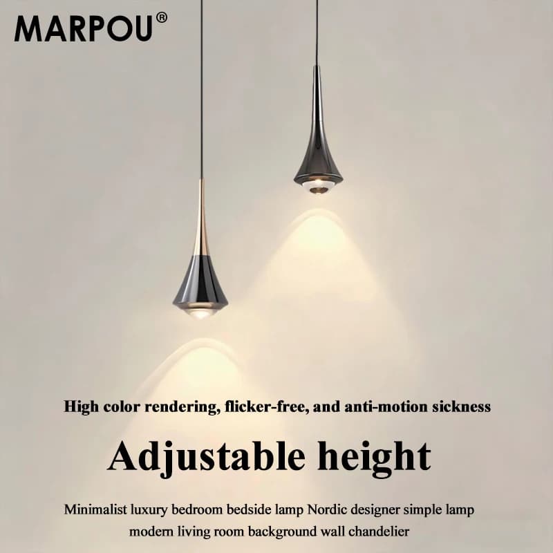 Lampada a sospensione MARPOU 6W 3 luci colorate Lampadario a LED ad altezza regolabile Design moderno italiano Lampada da comodino semplice