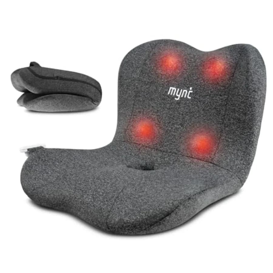 Massaggiatore lombare Shiatsu per la parte bassa della schiena, cuscino massaggiante ergonomico pieghevole con calore per il supporto lombare e dei fianchi