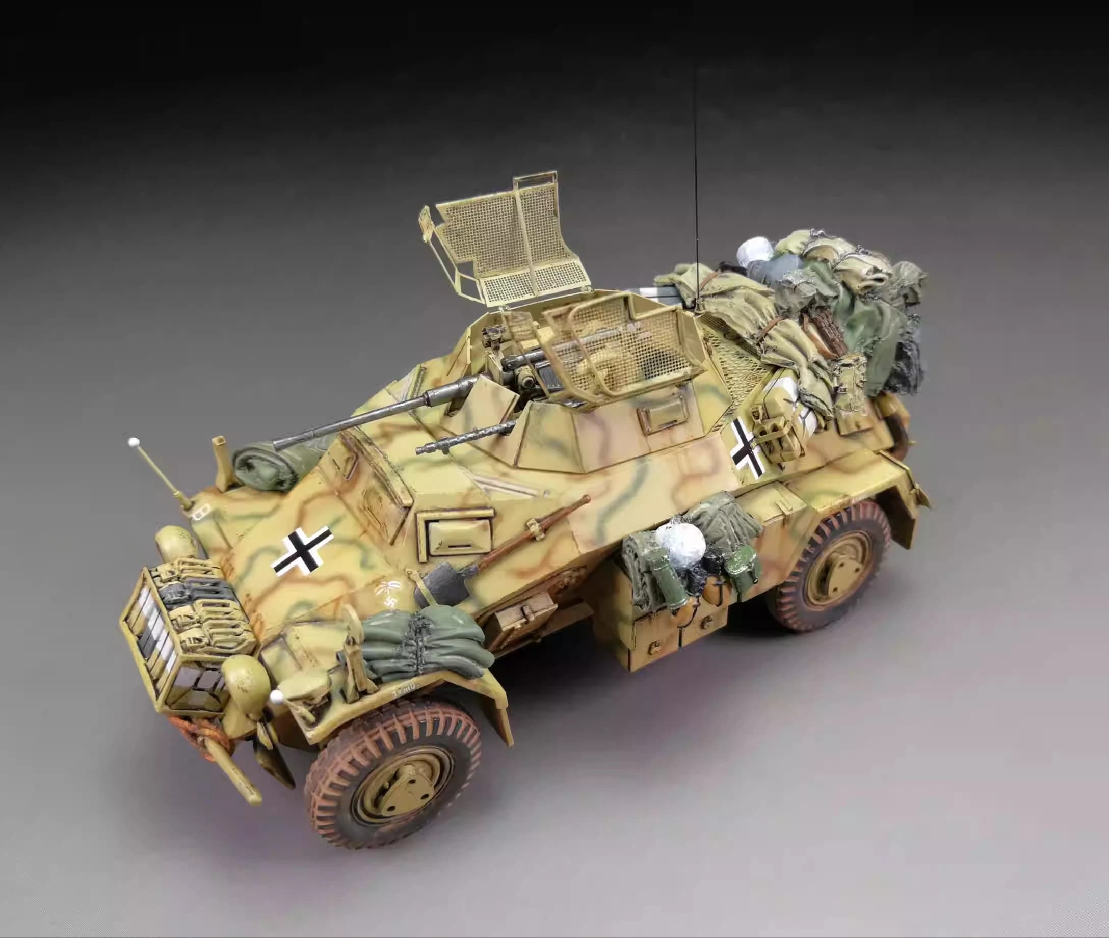 Kit Modello in Plastica TAMIYA 1/35 35286 Sd. Kfz.222 Veicolo Leggero da Avanzamento 4x4 Afrika-Korps