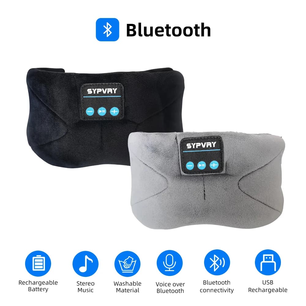 Maschera per dormire Bluetooth Cuffie wireless con benda sugli occhi per dormire, cuffie con fascia traspirante Maschera per occhi musicale