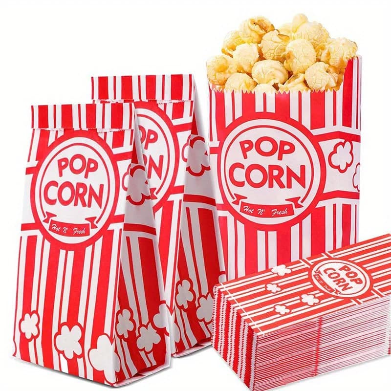 20/50 pieces popcorn bags individual portions paper bag for popcorn food wedding party popcorn bar snacks gift boxes film night supplies