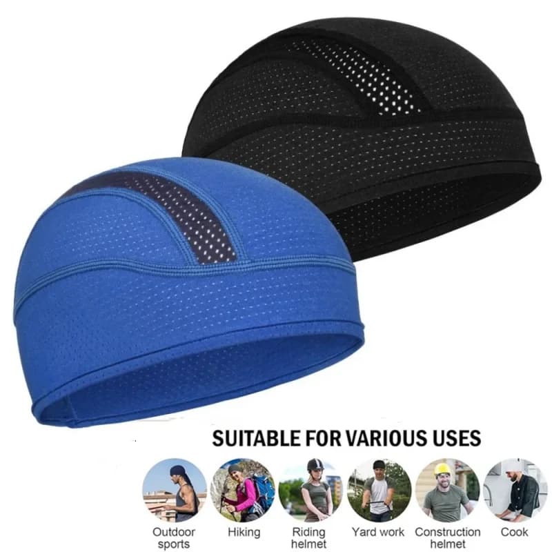 Cooling Quick Dry Breathable Mesh Stretch Beanie Skull Cap Sport Ruining Absorbent Sweat Hat Cycling Under Helmet Liner Headwrap