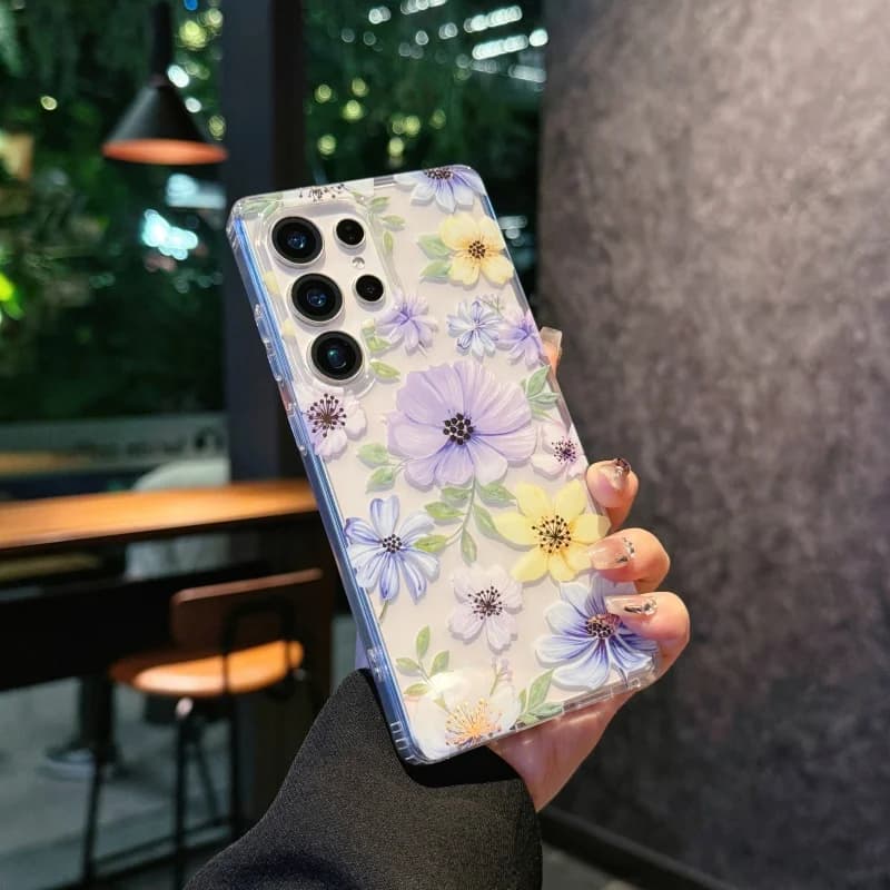 Floral cover with elegant and elegant motifs 25 Plus/S25, suitable for Samsung Galaxy S25 Ultra S24 s23 phone cases