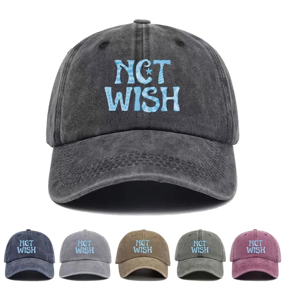 Kpop NCTWISH Baseball Cap NCTzen Washed Printed Trucker Style Unisex Cotton Streetwear Korean Fashion Summer Sun Hat