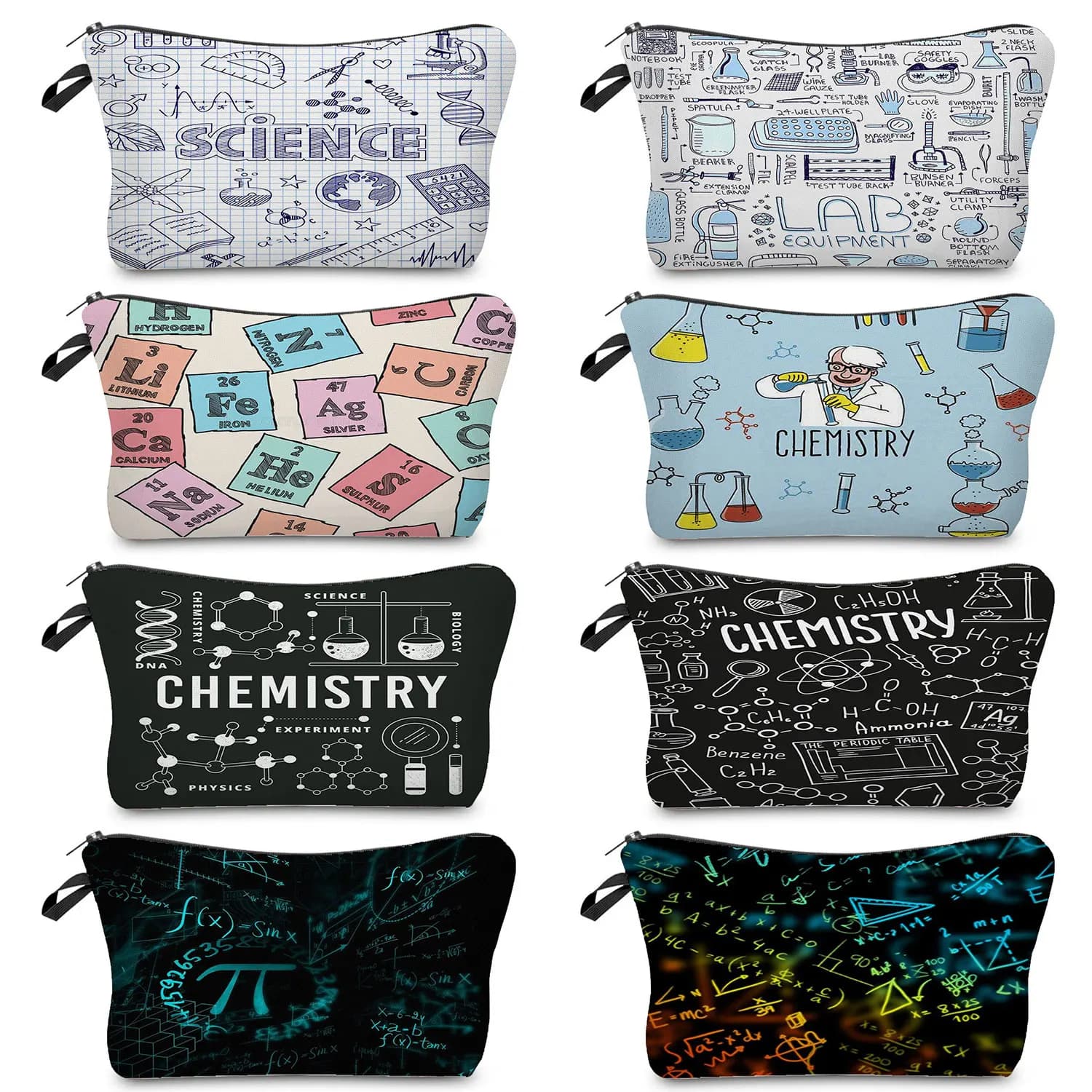 Borsa a matita stampata per scienze naturali borsa per cancelleria per studenti di scuola Mini borsa da viaggio portatile per bambini da viaggio all'aperto borsa regalo per insegnanti