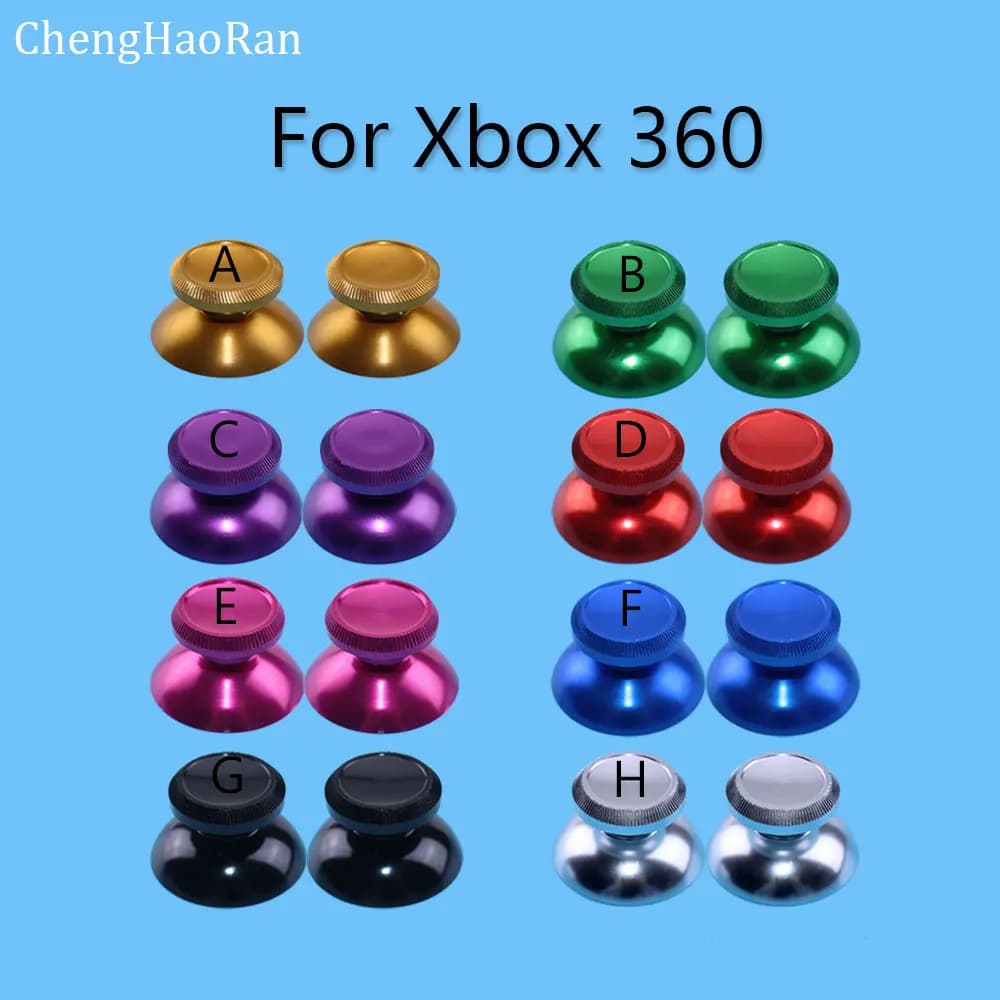 1 paio 3D Metallo Joystick Grip Cap Analogico Thumb Stick Copertura Per 8 colori Xbox 360 Gamepad Controller Thumbstick riparazione