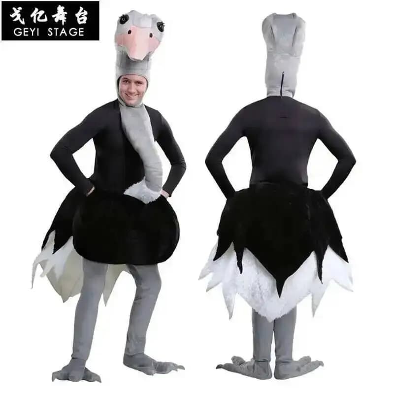 Halloween Struzzo Costume, Animal Coating for Children and Adults, Fun Dress for Theme Party