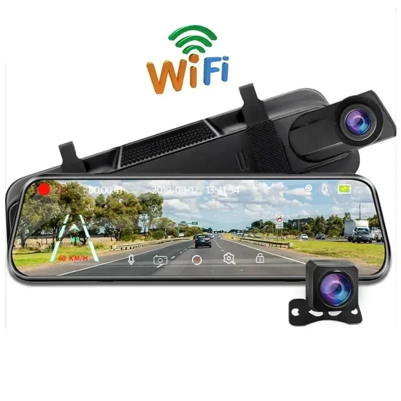 4 k10'' Touch Screen retrovisore Dash Cam 4K specchio registratore per auto Stream Media Car DVR anteriore posteriore doppia fotocamera 24H Monitor di parcheggio