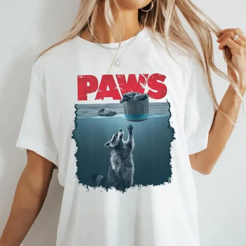 Paws Raccoon T Shirt Feral Animal Lover Cute Funny Distressed Christmas Idea Softstyle Top