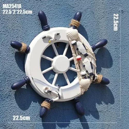 23CM legno nave ruota barca sterzo timone ancora ornamento mediterraneo tema nautico decorazioni per feste di compleanno forniture per bambini