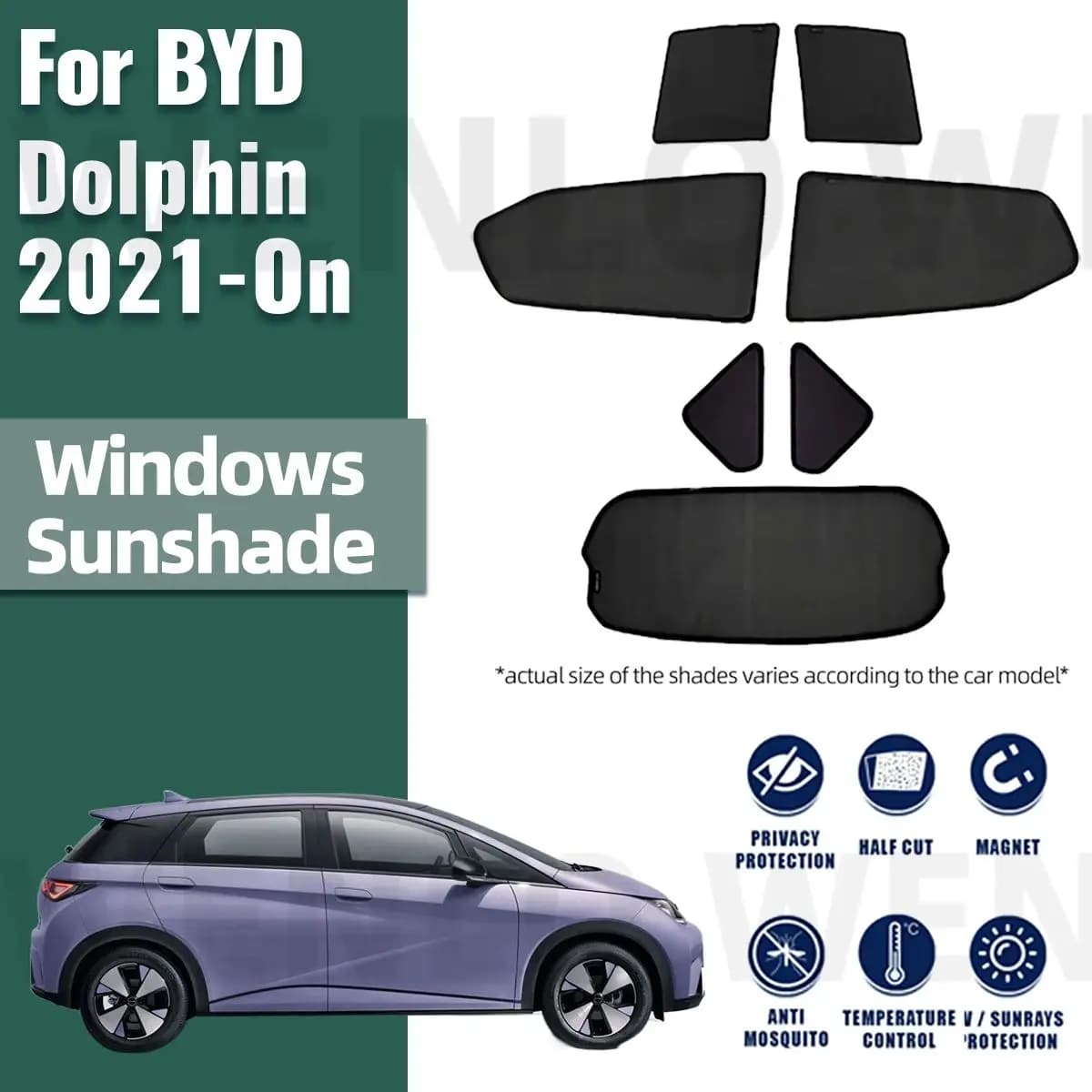 Per BYD Dolphin EV1 Atto 1 2024 2023 2021 2022 Magnetico Auto Parasole Scudo Parabrezza Anteriore Tenda Lunotto Laterale Posteriore Parasole