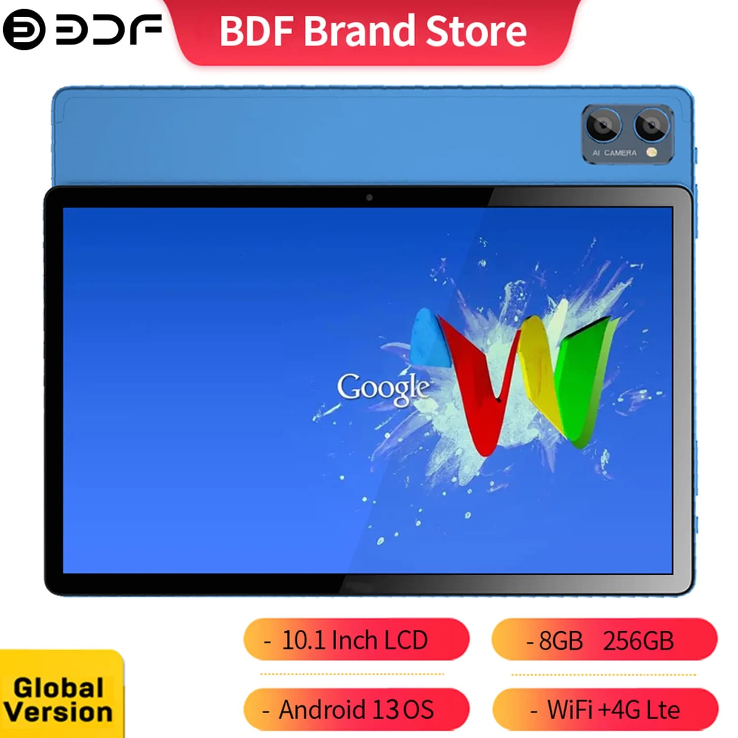 Nuovo 4G Pad Y7-BDF Tablet Android da 10.1 pollici Octa Core 8GB RAM 256GB ROM 4G LTE 5G WiFi Tablet Pc Doppia SIM Card Display HD