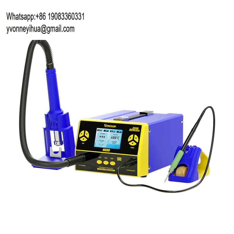 Supporto per saldatura MECHANIC 861DS 2 in 1 con pistola termica da 1000W e saldatore da 50W 210 per stazione di rilavorazione BGA e riparazione di telefoni cellulari.