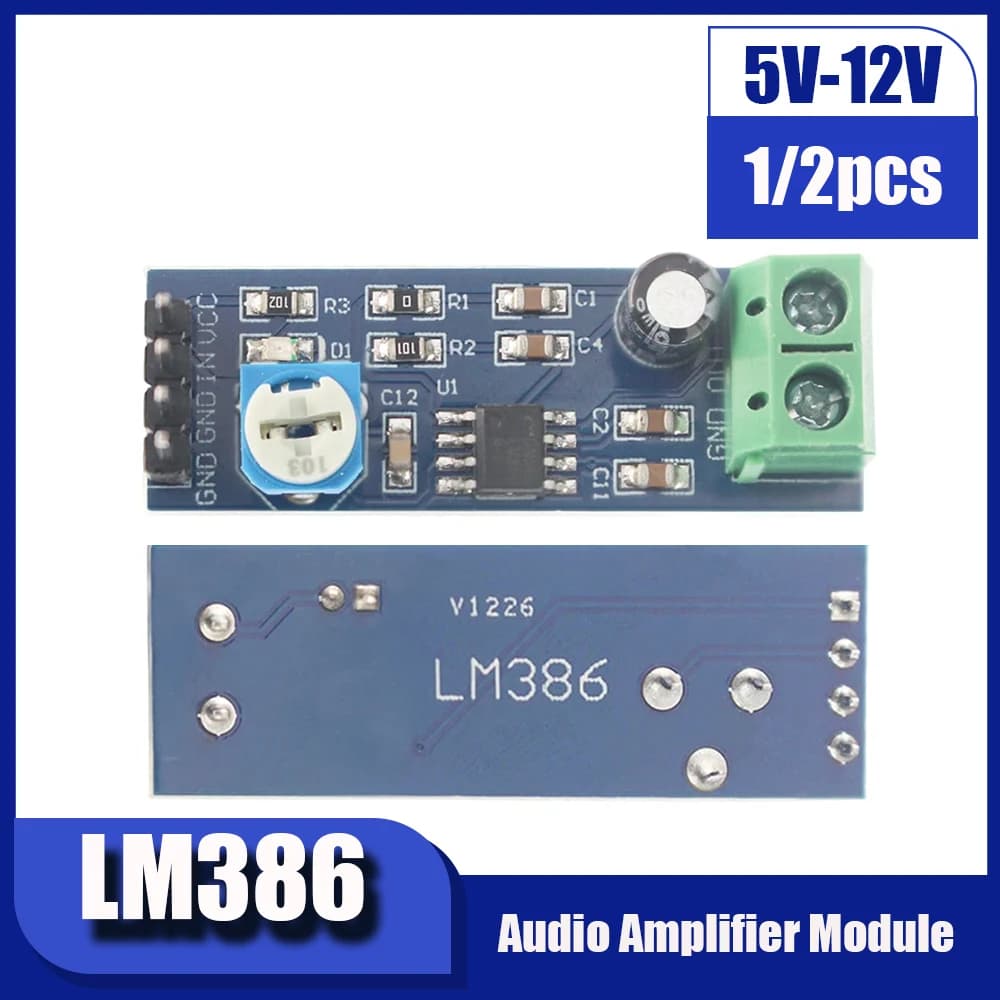 1/2PCS LM386 Module Amplifier of Power Audio 200 Voltes of Earning Edge Mono 5V-12V Input Amplifier Speaker FAI DA TE for Project Arduino PCB