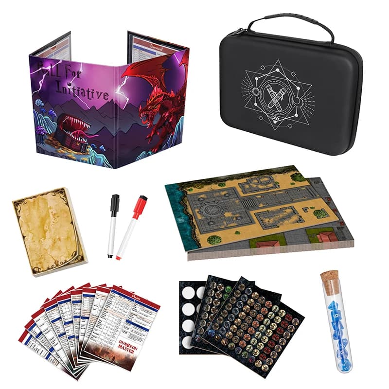 CZYY Mini kit di avventure per giochi da tavolo all-in-one: set di avvio DND compatto e ordinato, regalo ideale per DMS, principianti e viaggi