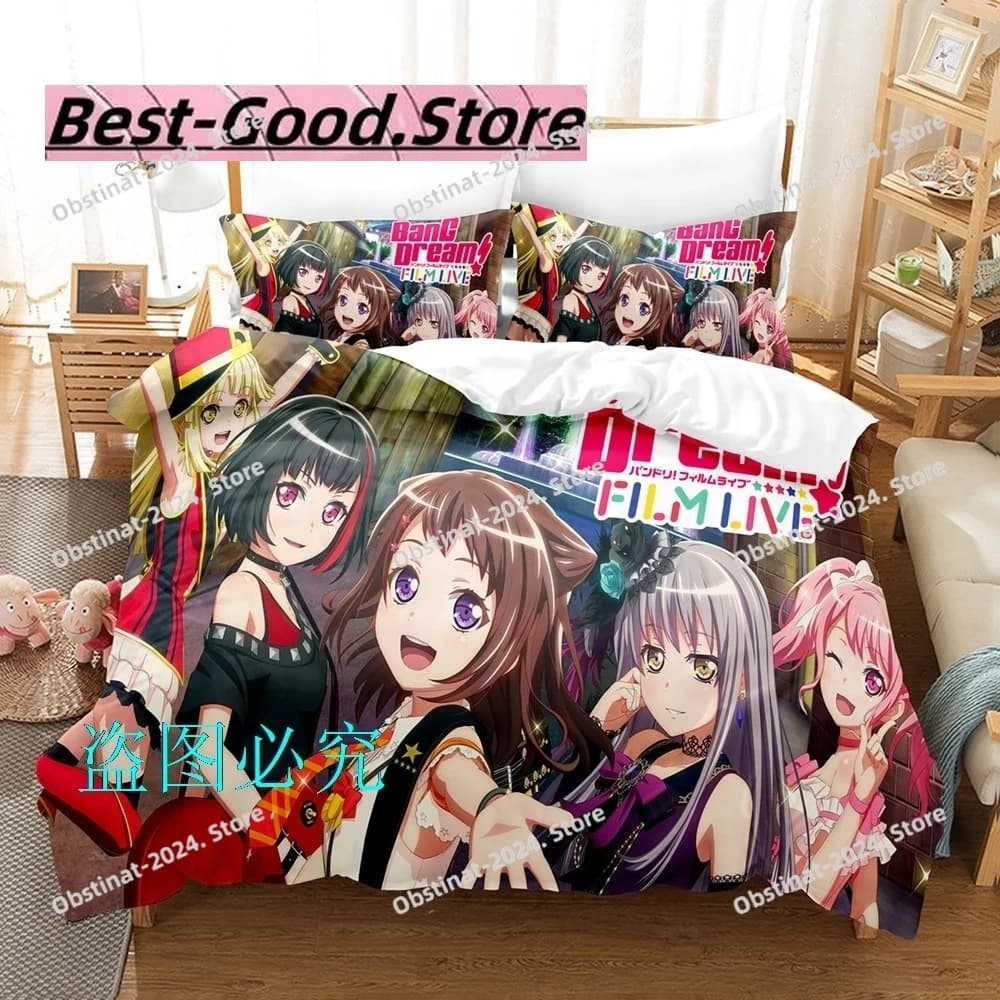 Anime BanG Sogno! Set biancheria da letto Set letto singolo matrimoniale completo Queen King Size Set copripiumino per camera da letto per bambini per adulti Letto parure de lit