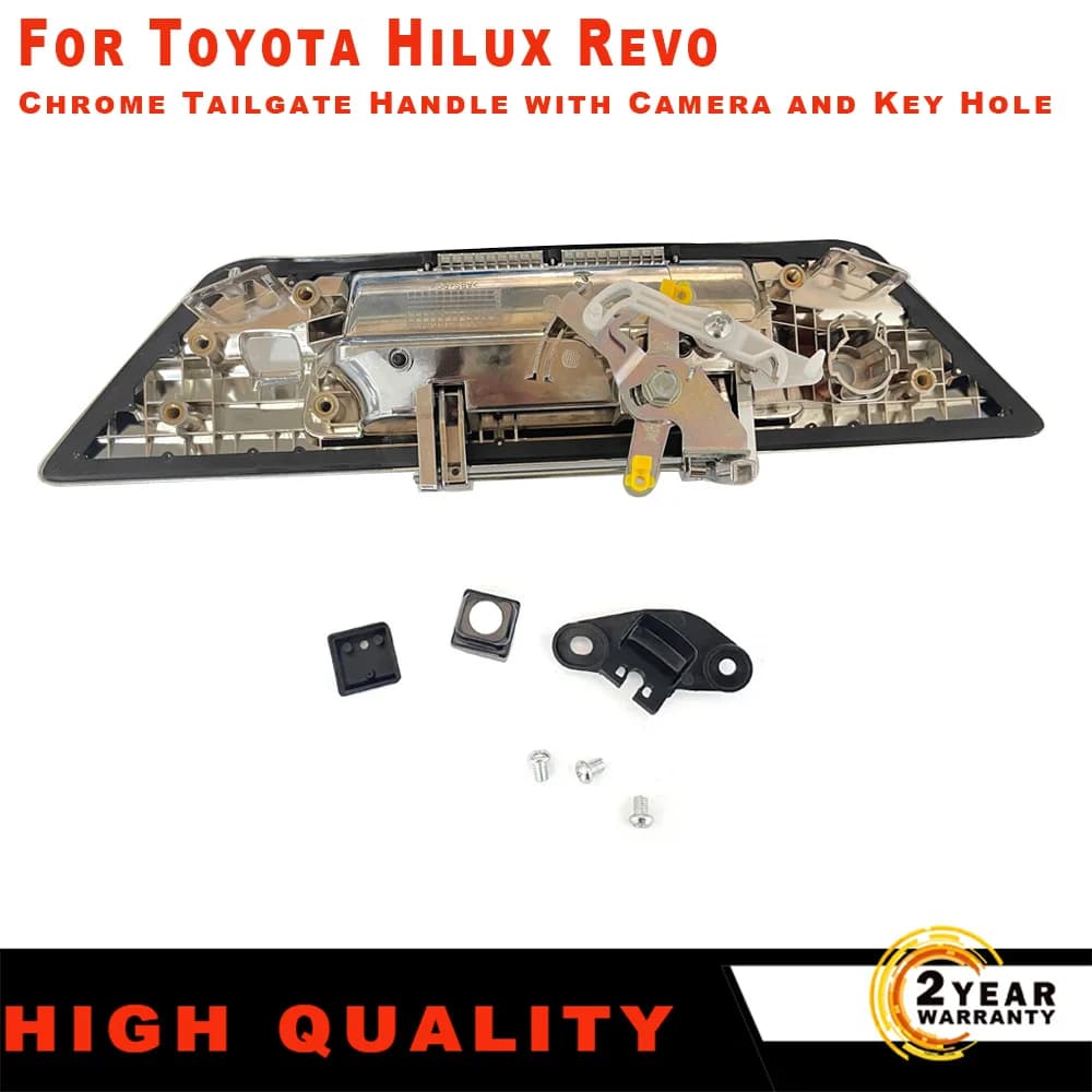 car accessories For Toyota Hilux Revo 2015 2016 2017 2018 2019 2020 2021 Chrome Tailgate Handle with Camera and Key Hole Type
