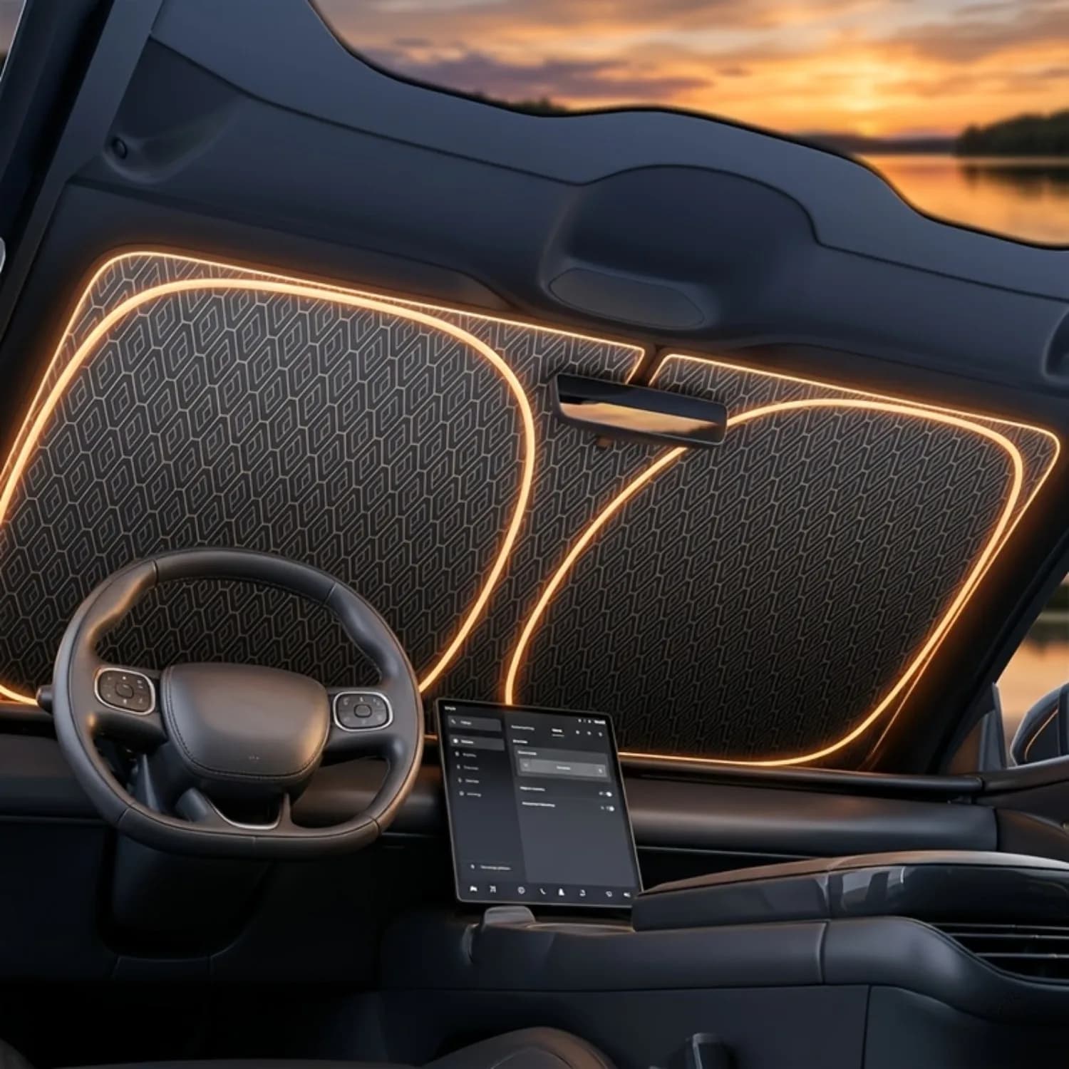 Nuovo Parasole Portatile per Parabrezza Auto 2026, 80 x 142 cm, Argento Titanio, Resistente al Calore e ai Raggi UV, Facile da Installare