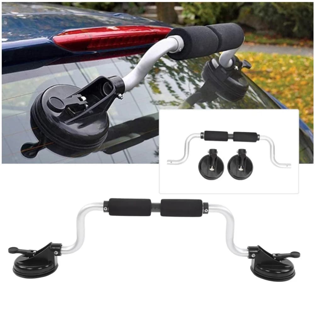 Kayak Bracket Booster Suction Cup Type Roof Rack with Foam Rollers Load Assist for Mounting Kayaks and Canoes To Car Tops-Black