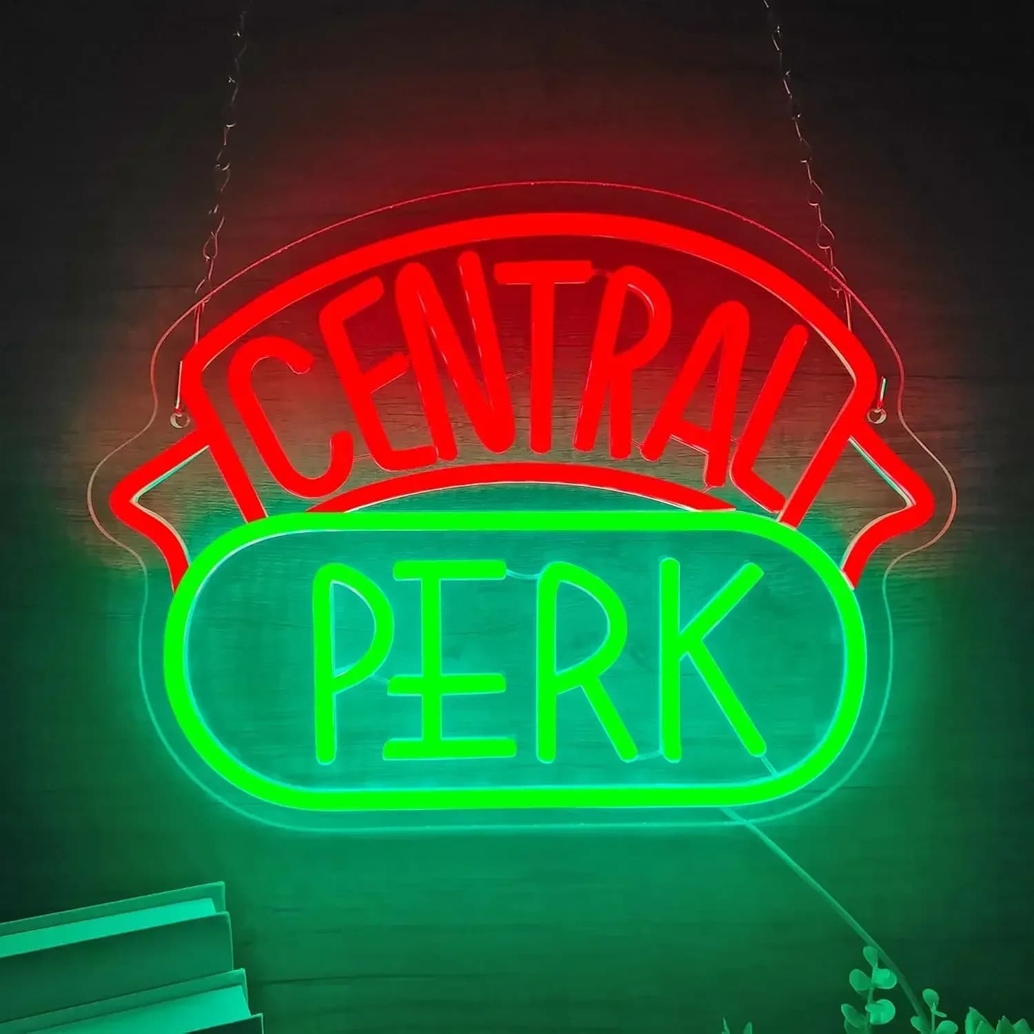 CENTRAL PERK Insegna al neon Tazza da caffè Luce al neon a LED dimmerabile per cucina Caffetteria Man Cave Camera da letto Decorazione della parete Regalo per un amico