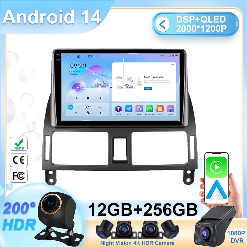 Auto Android Per Toyota Avensis T250 2003 -2009 Lettore di Navigazione Auto Multimediale DVD Carplay Bluetooth Touch Screen 2DIN 5G Wifi