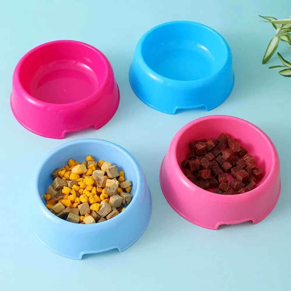New Round Shape Cat Bowl Non-slip Plastic Cat Food Bowl Anti-Fall Flip Pet Food Dish Pet Feeding