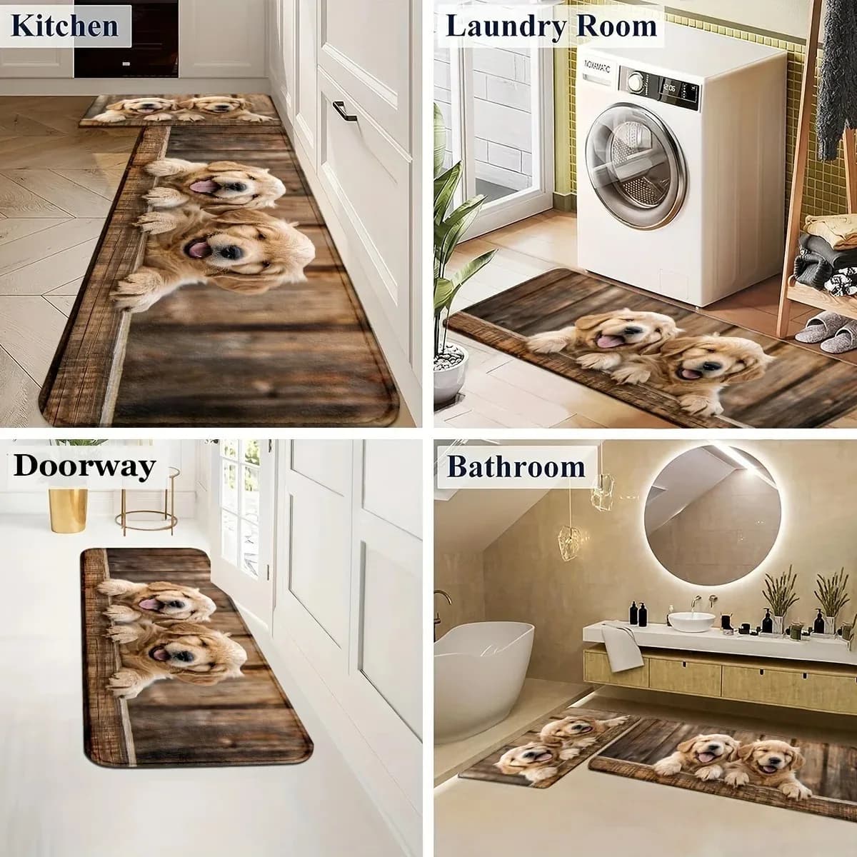 1PC simpatici cani modello tappeti da cucina tappetini per porte di casa antiscivolo design pop tappeti da bagno tappetino da bagno per la casa lavello lavanderia arredamento
