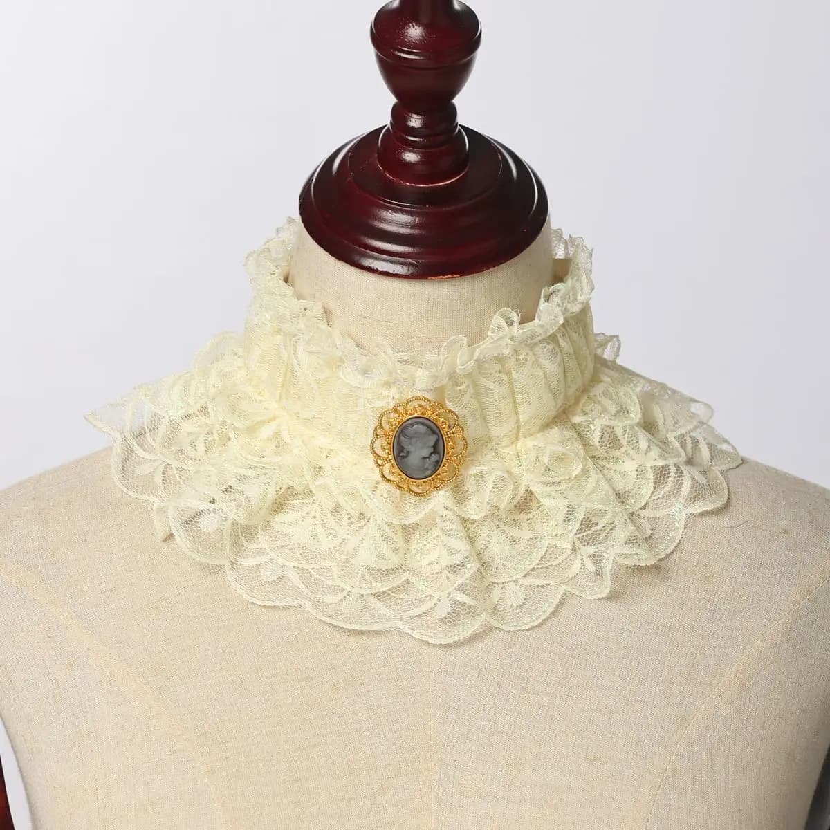 New Style Faux Collar Decoration, Medieval Lace Neck Wrap, Court Collar, Neck Warmer, Stand-up Collar, Unique And Trendy