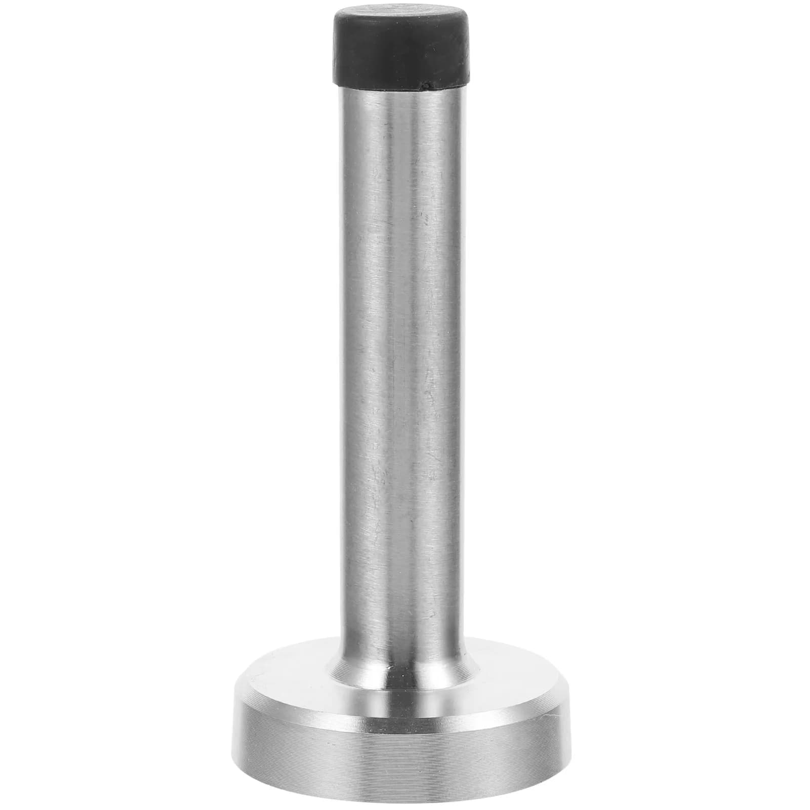 Fermaporta da Pavimento 9,5 cm, Piccolo Fermaporta in Acciaio Inox e Gomma, Montaggio a Parete o Pavimento, per Uso Interno ed Esterno